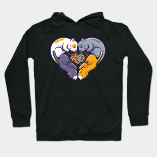 Cats in Love Shape Hoodie